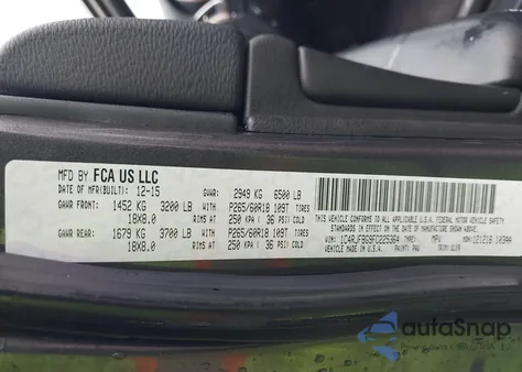 2015 Jeep Grand Cherokee Limited z USA, uszkodzony, nr VIN 1C4RJFBG9FC225364